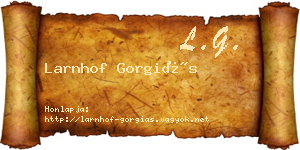 Larnhof Gorgiás névjegykártya
